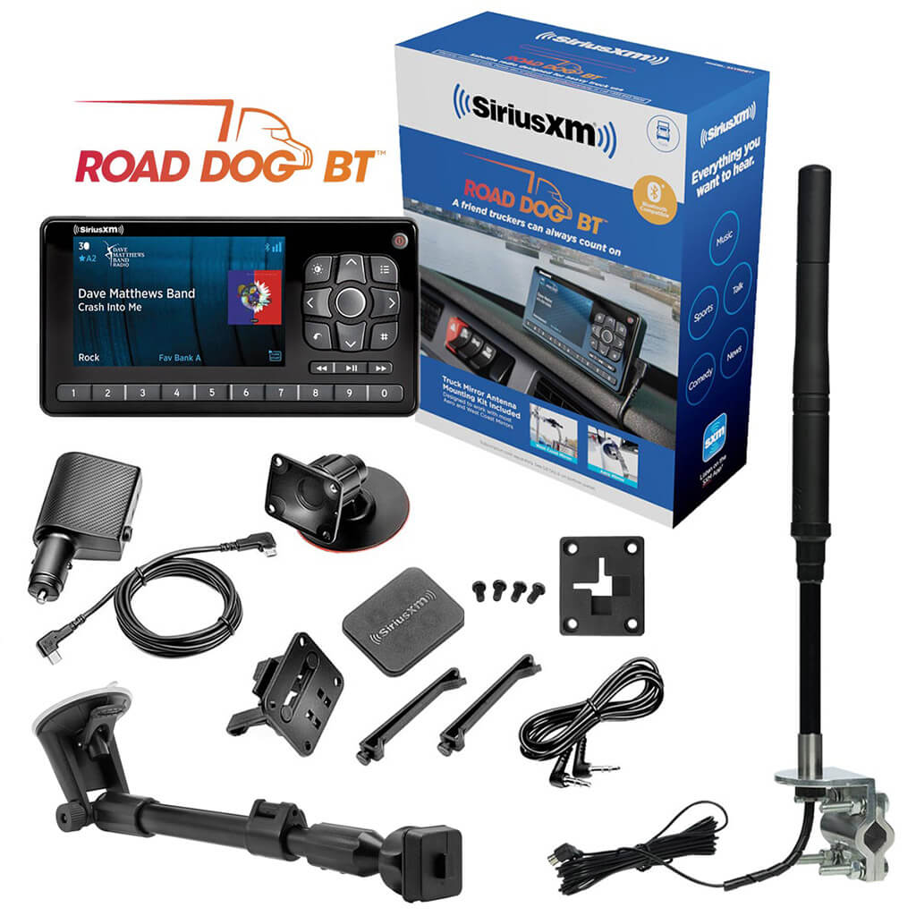 SiriusXM ROAD DOG BT PRO Truck Bundle with 16 Inch Tall Truck Antenna