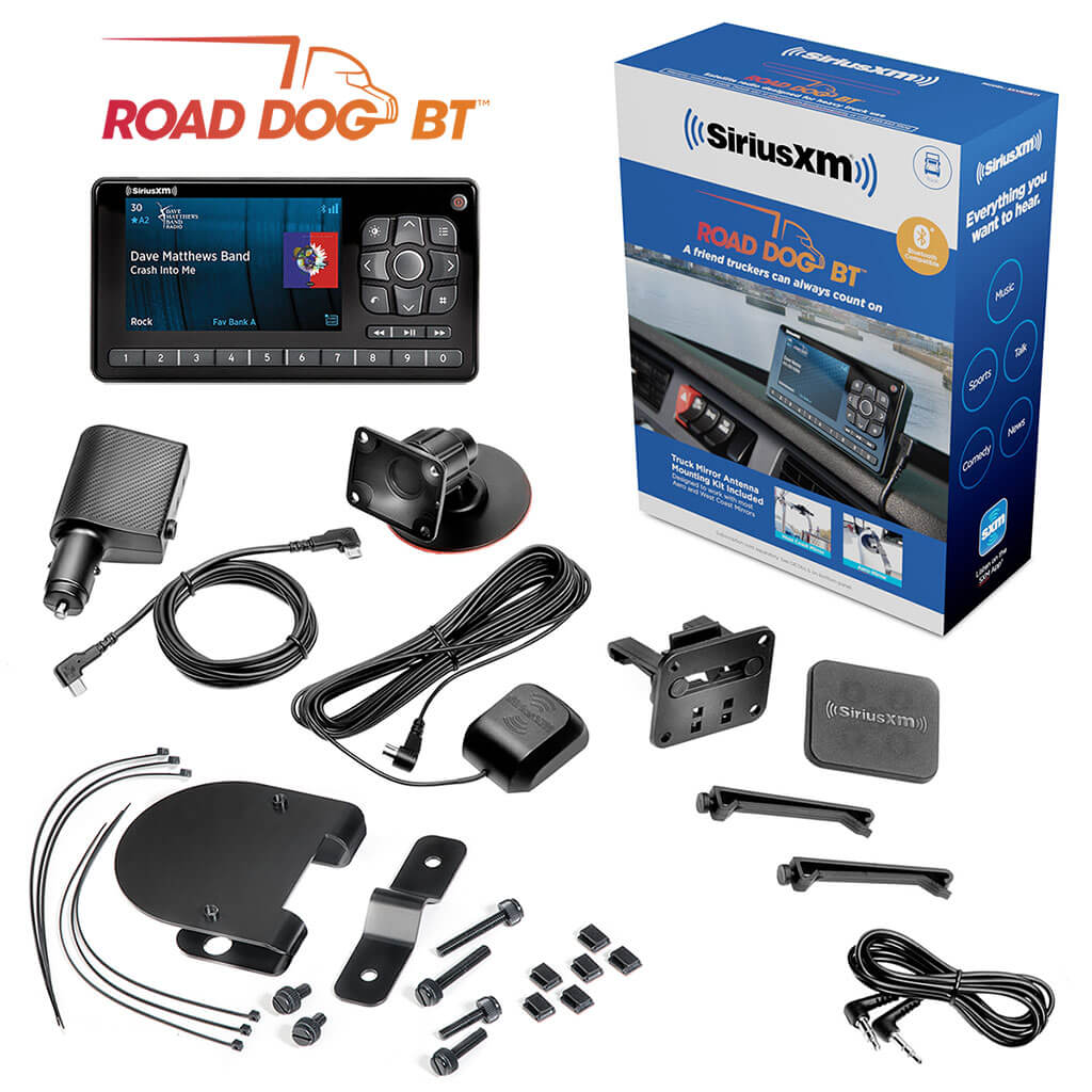 SiriusXM Road Dog BT Bundle with Roady BT Receiver and Truck Installation Kit