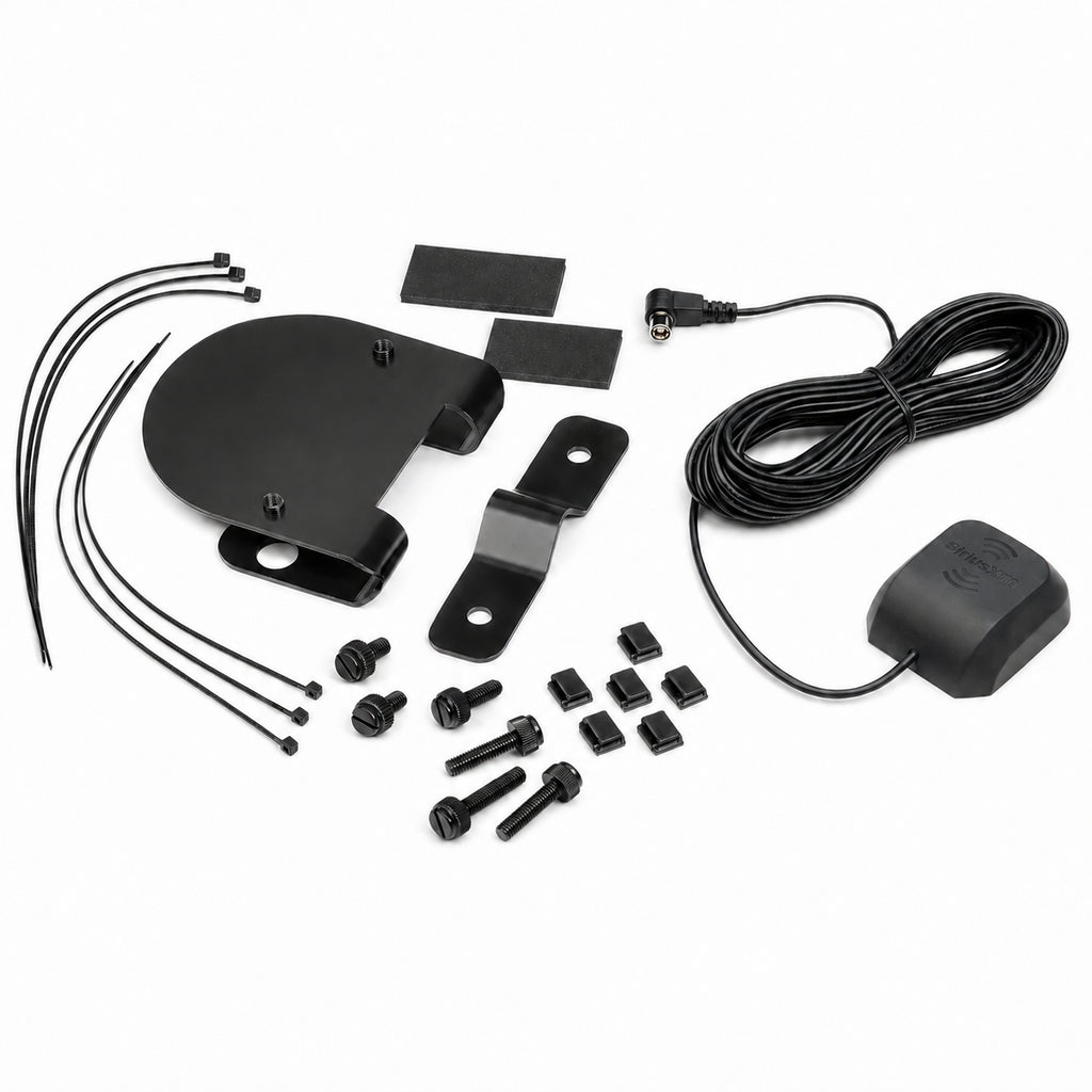 Satellite Radio mirror mounting bracket for magnetic antennas for Aero style and West Coast style mirrors.